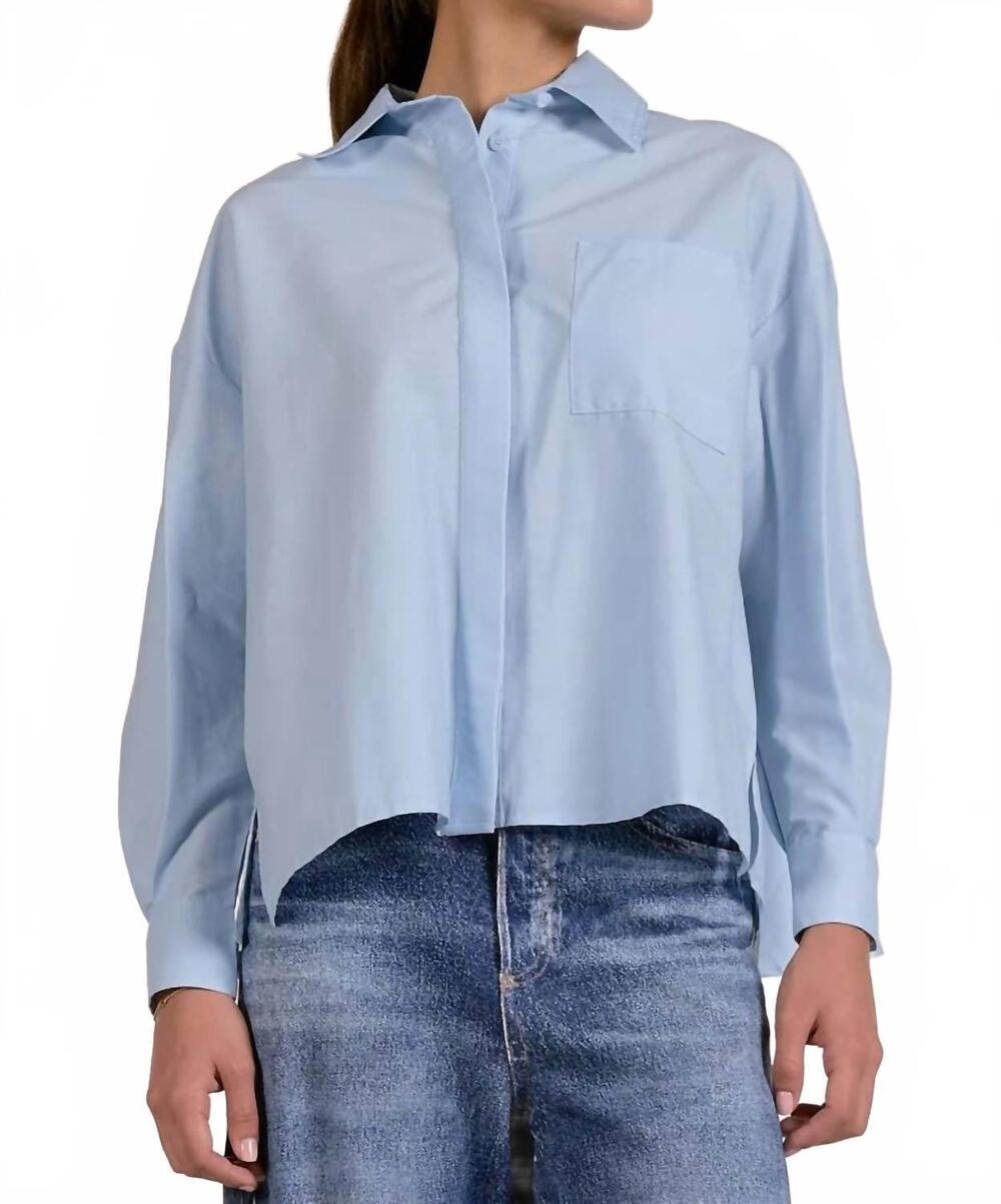 NEW ELAN collared top in light blue